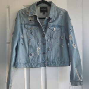 Buffalo David Bitton Embellished Light Blue Denim Jacket